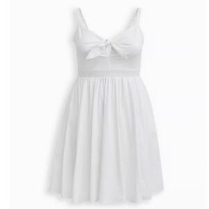 Torrid Retro White Mini Poplin Skater Dress